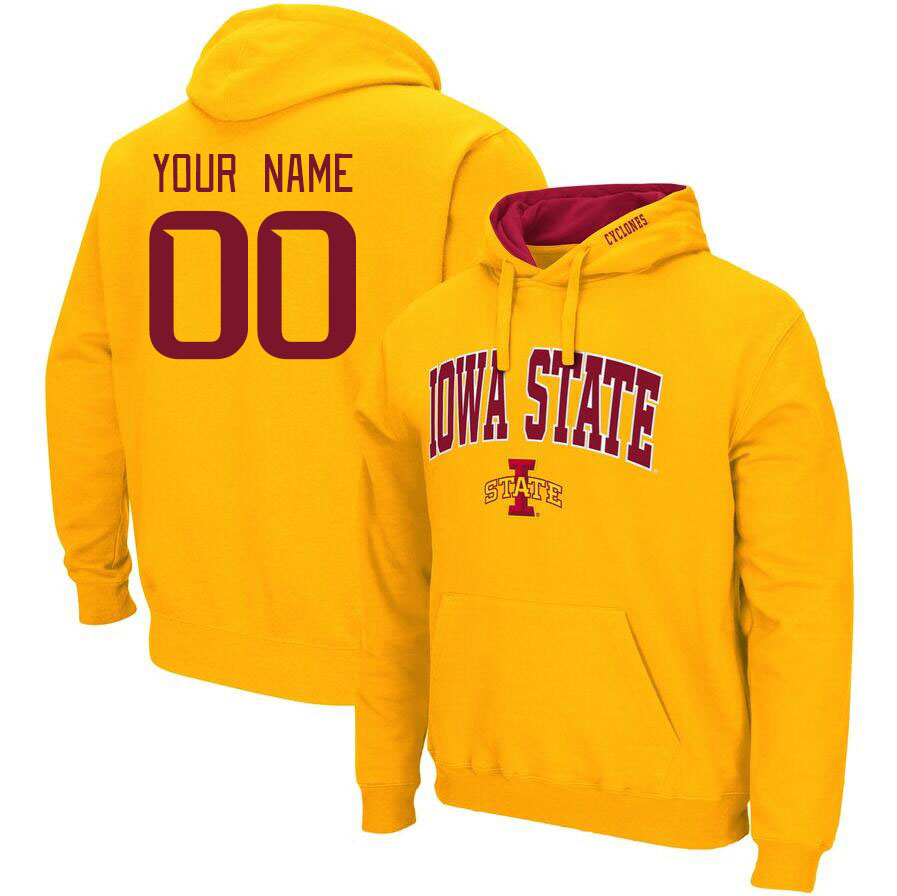 Custom Iowa State Cyclones Name And Number College Hoodie-Gold